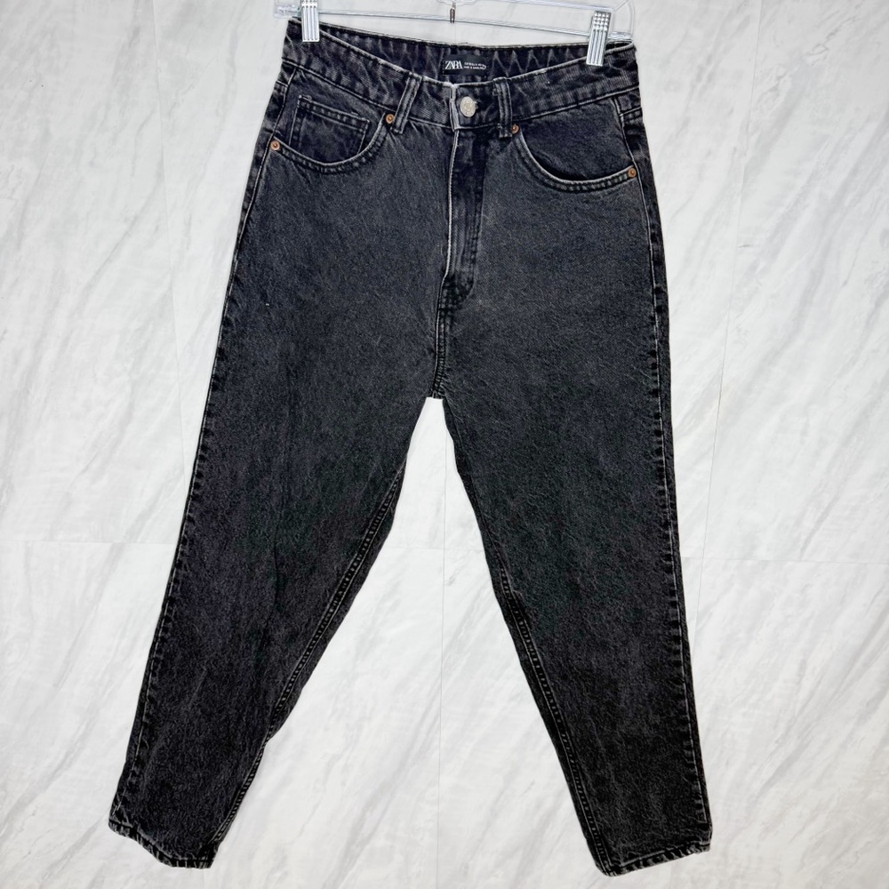 Zara Charcoal Black Denim Jeans 6